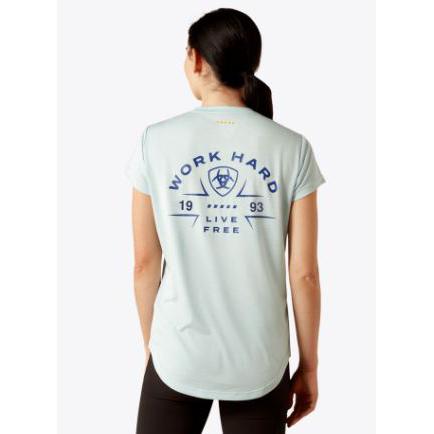 Womens Rebar Evolution Work Hard V-Neck Short Sleeve Tee Shirt- Multiple Colors