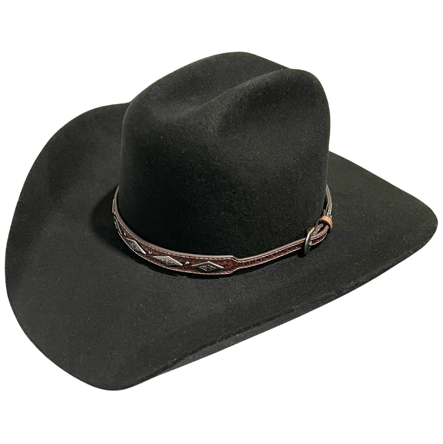 Tri Concho Hat Band- Brown