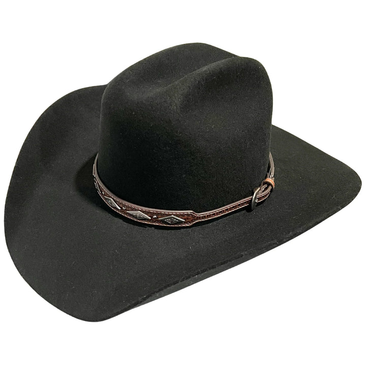 Tri Concho Hat Band- Brown