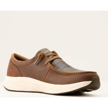 Ariat Men's Buckeye Crocodile Print Shoe - Distressed Brown