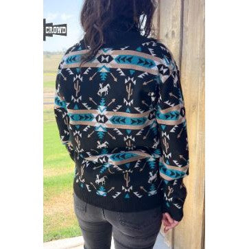 Rowdy Crowd Women's Long Sleeve Cattleman Cardigan-Multi