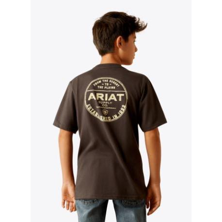 Ariat Boy's Short Sleeve Explore Circle Tee Shirt- Vintage Black