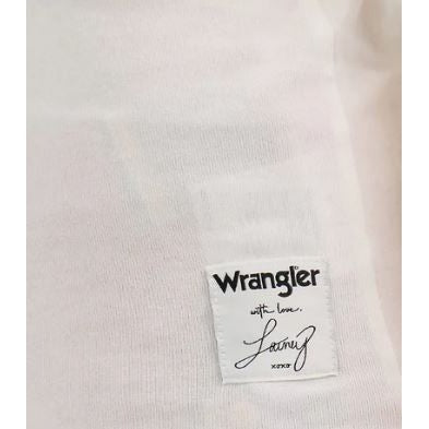 Wrangler Lainey Wilson You Better Hold On Shrunken Band Short Sleeve Tee Shirt- White