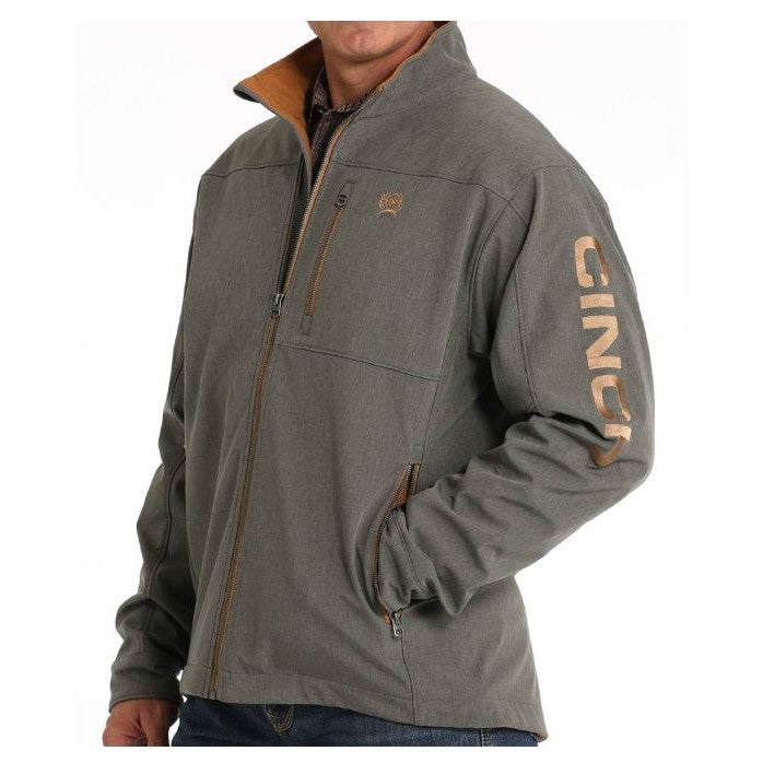 Cinch Men's Long Sleeve Bonded Jacket-Charcoal/ Brown