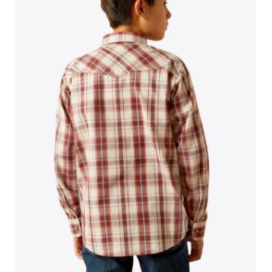 Ariat Boy's Hendricks Retro Long Sleeve Shirt- Off White