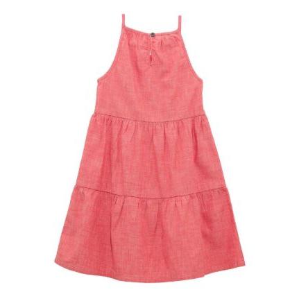 Wrangler Girl's Western Sleeveless Tiered Dress- Red