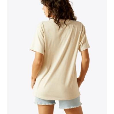 Ariat Women's Short Sleeve Western Surfer Tee Shirt- Oatmeal Heather