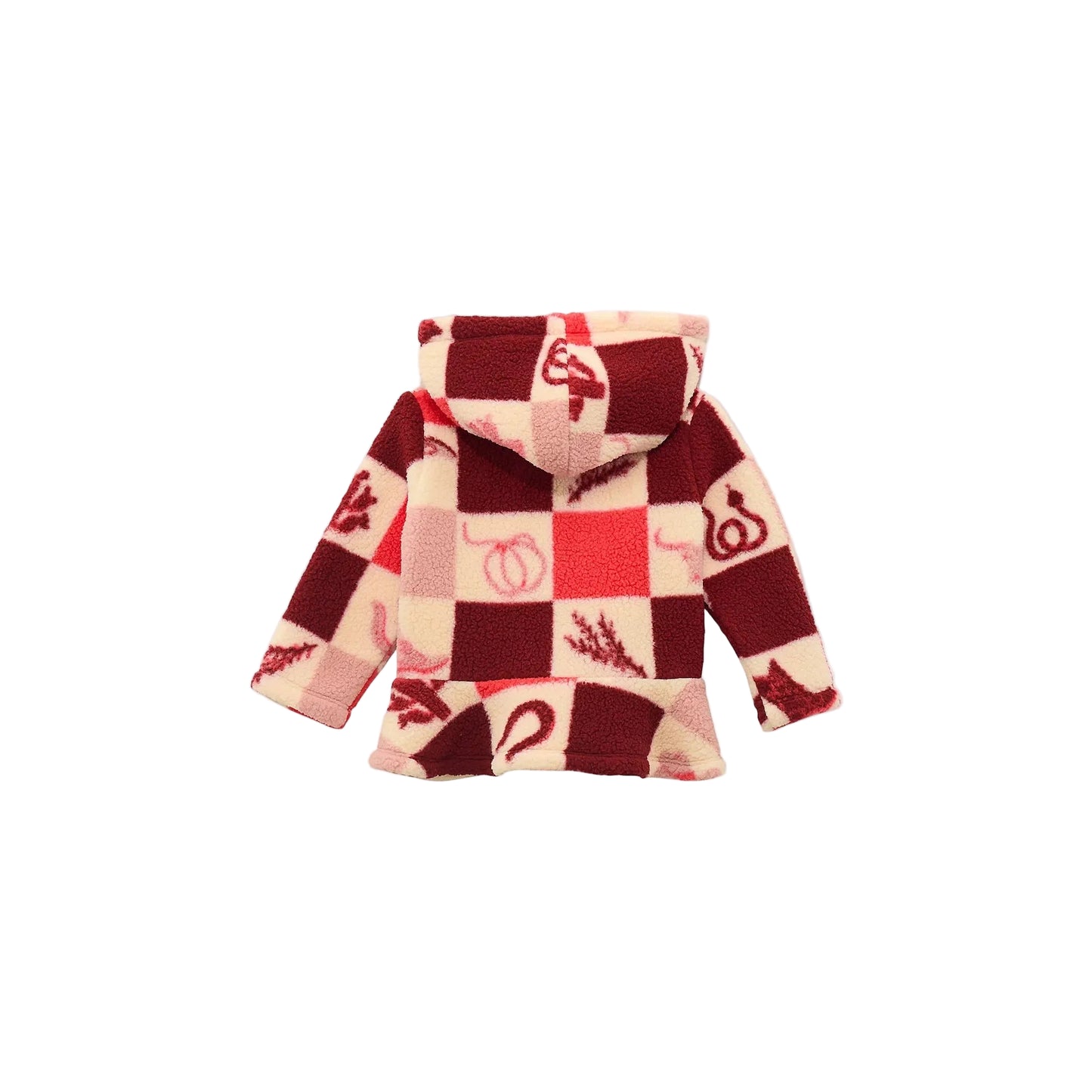 Wrangler Baby Girl Hooded  Full Zip Ruffle Hem Sherpa- Pink