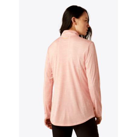 Womens Rebar Evolution 1/2 Zip Tee Shirt- Powder Quartz