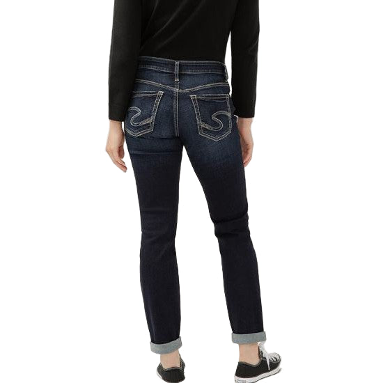 Silver Women's Boyfriend Mid Rise Slim Leg Jeans - Indigo