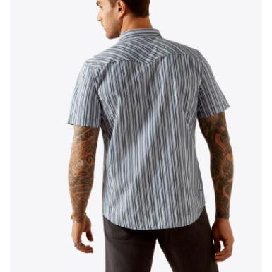 Ariat Men's Short Sleeve Hyder Retro Fit Shirt- Blue
