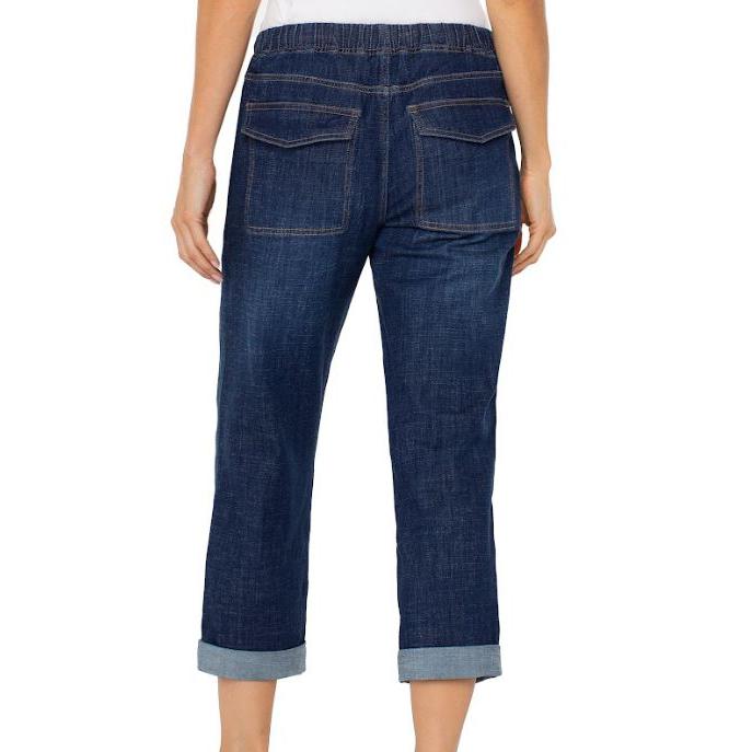 Liverpool Women's Midrise Rascal Cargo Pocket Crops- San-Gabriel