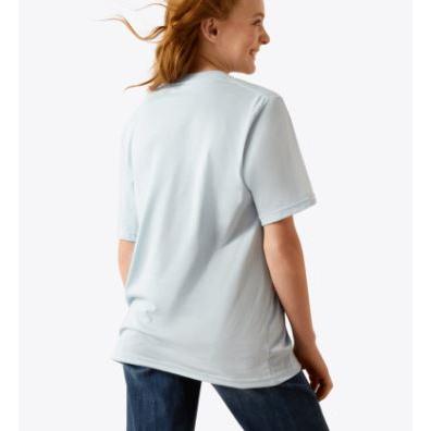 Ariat Girl's Short Sleeve Born to Farm Tee Shirt- Sky Blue