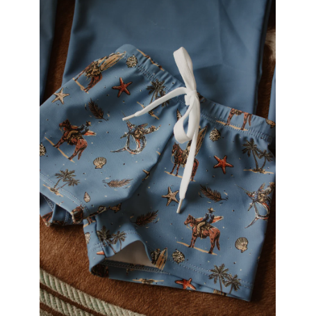 Boots &amp; Bows Coastal Cowboy 2 Piece Baby Swimsuit