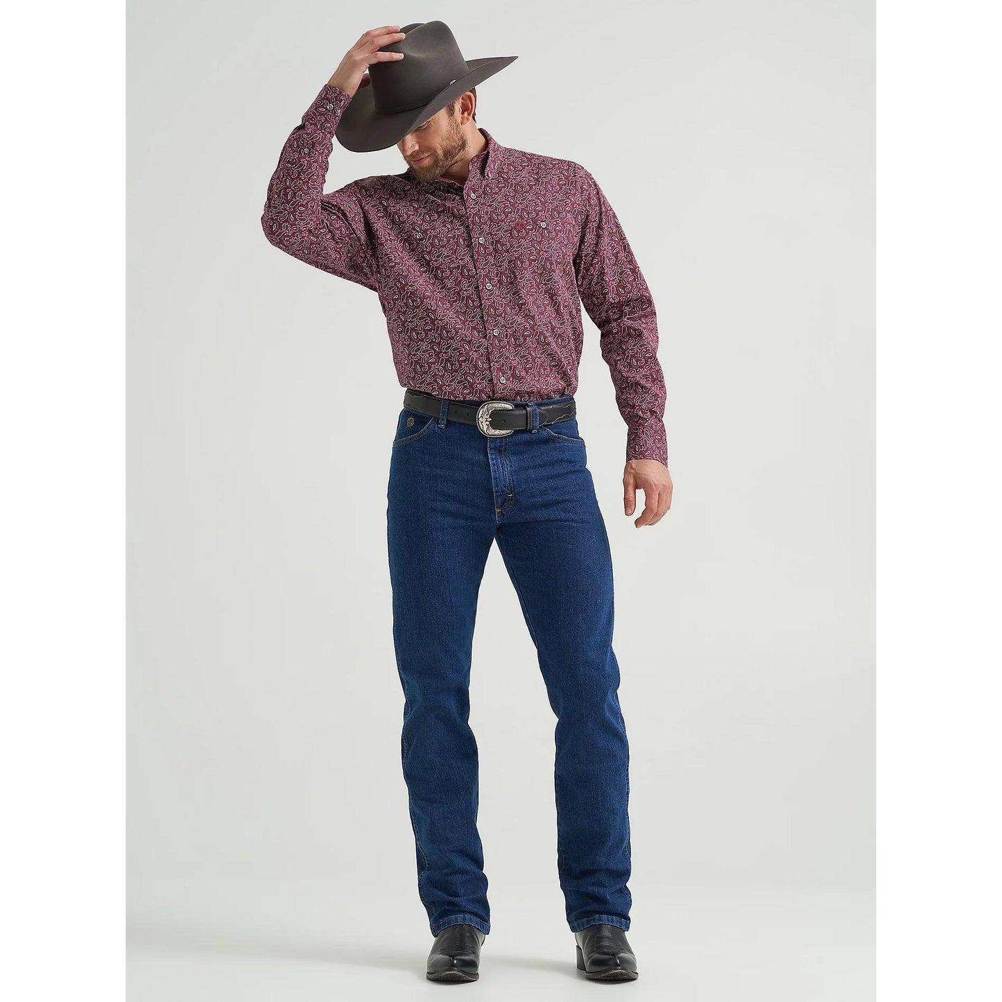 Wrangler Men's Long Sleeve Print Button Shirt -