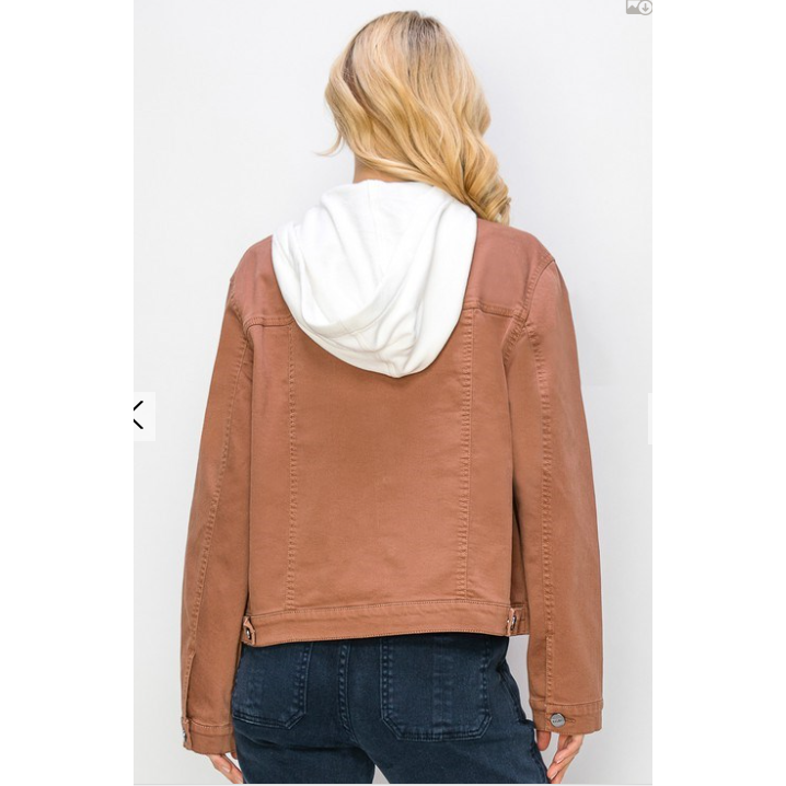 Risen Women's Oversized Jacket with Hoodie-Espresso