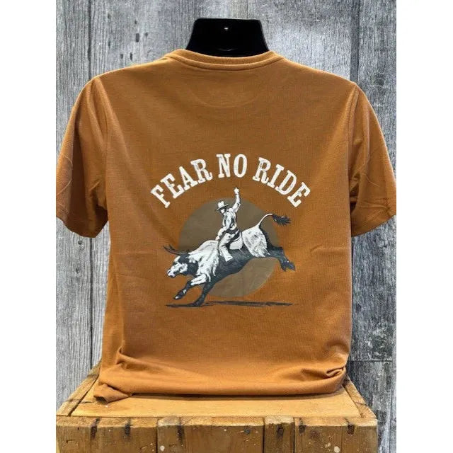 Hostile Western Men's Short Sleeve Tee Shirt- Orange
