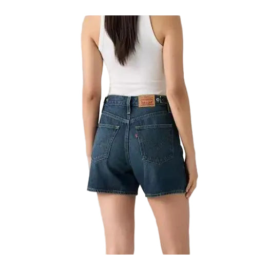 Levi Women's Cinch Mid Thigh Shorts - Dark Wash