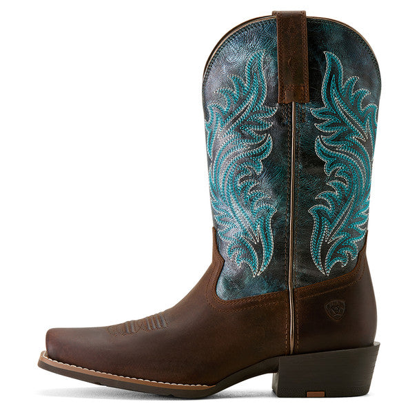 Ariat Round Up Narrow Cutter Toe Western Boots- Sassy Brown