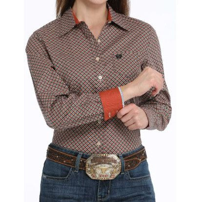 Cinch Women's Long Sleeve Geometric Shirt-Multi