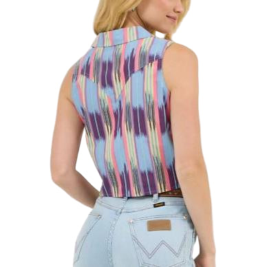 Wrangler Lainey Wilson Sleeveless Tie Front Checotah Shirt- Summer Checotah