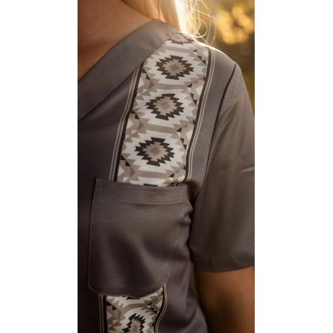 Spurrin' Scrubs Grey Cowboy Scrub Top