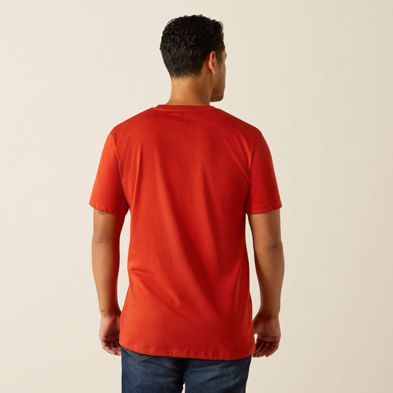 Ariat Men's Short Sleeve Geo Fill Tee Shirt- Red Ochre