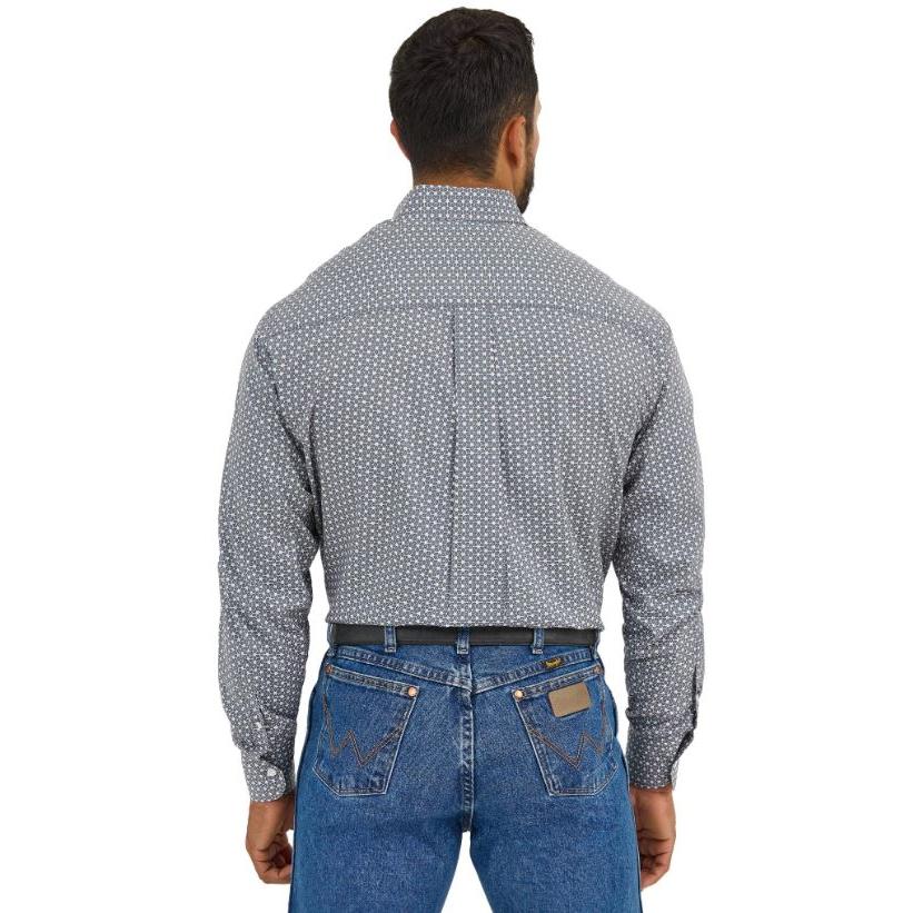 Wrangler Men's Long Sleeve Bucking Cancer Shirt- Grey