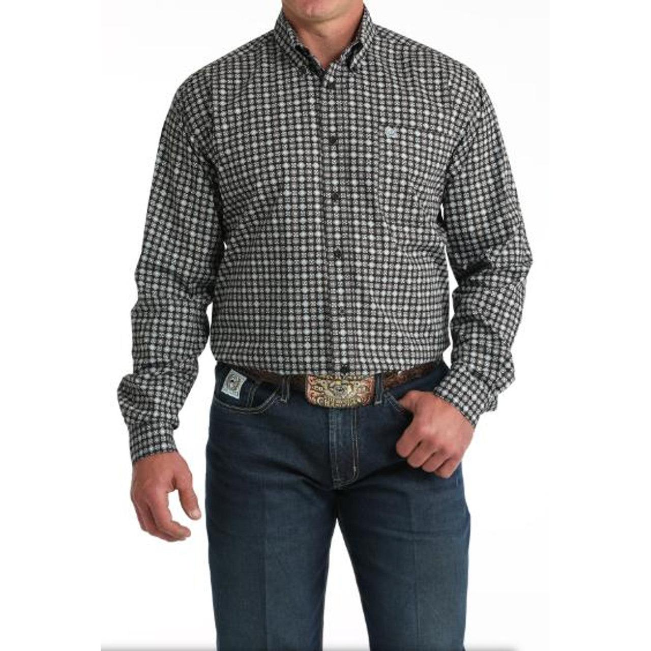 Cinch Men's Long Sleeve Print Shirt- Brown