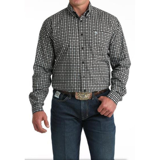 Cinch Men's Long Sleeve Print Shirt- Brown