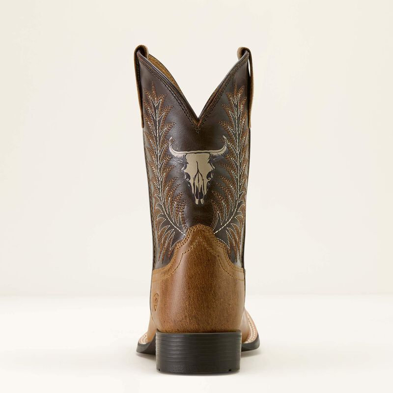 Ariat Youth Stampede Wide Square Toe Western Boot- Desert Brown