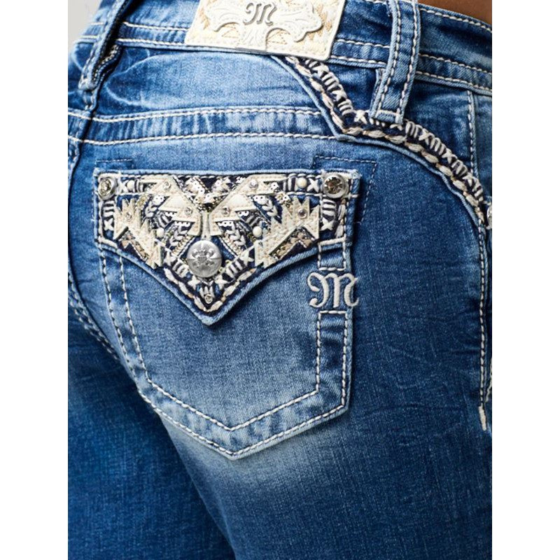Miss Me Women's Mid Rise Brockman Boot Cut Jean