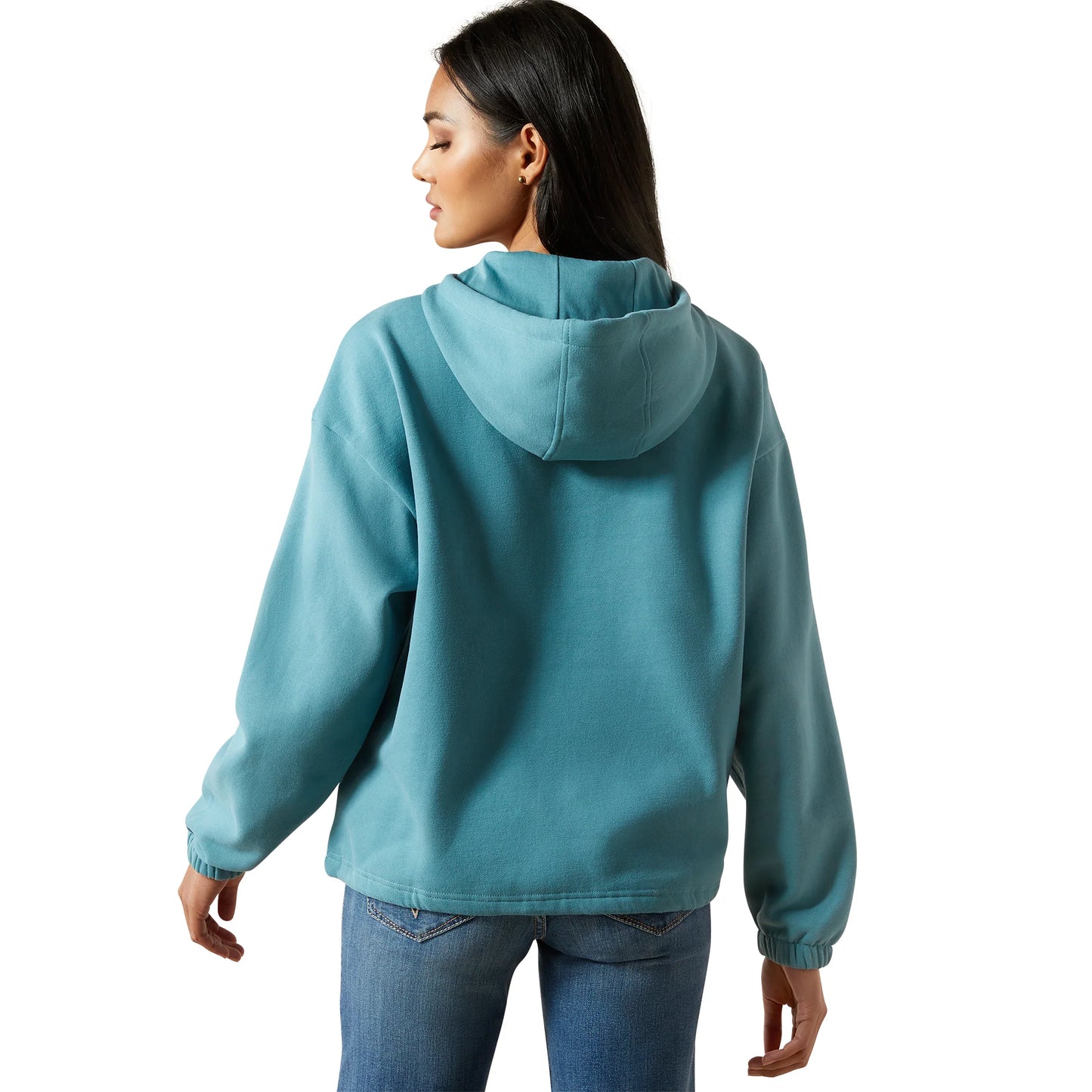 Ariat Women's Original Logo Essential Brittany Long Sleeve Hoodie- Blue