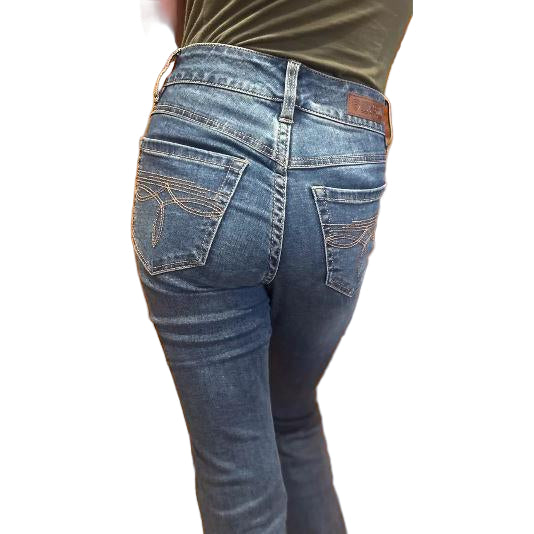 Rock & Roll Women's High Rise Embroidered Boot Stitch Jean - Medium Wash