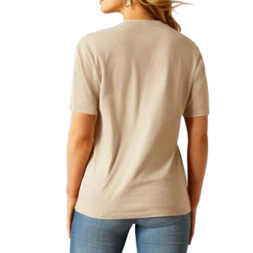Ariat Women's Short Sleeve Longhorn Tee Shirt - Oatmeal Heather