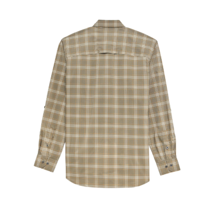 Wrangler Men's Riggs Technical All Season Work Shirt- Dark Khaki Plaid - Irvine Tack & Western Wear