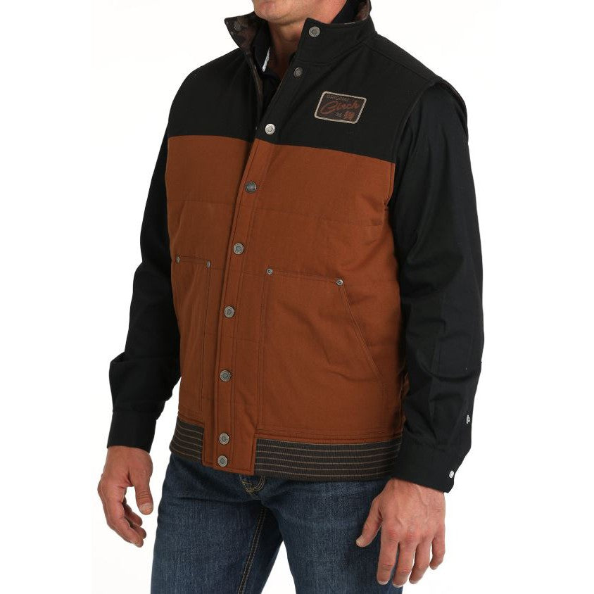 Cinch Men's  Reversible Quilted Vest- Brown/Black