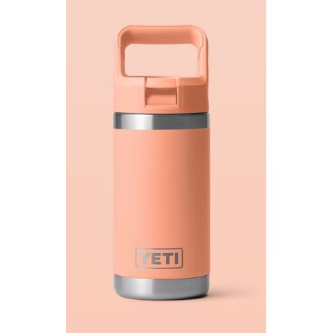 Yeti Rambler Jr 355ml Kids Water Bottle w/Coloured Straw Cap - Lowcountry Peach