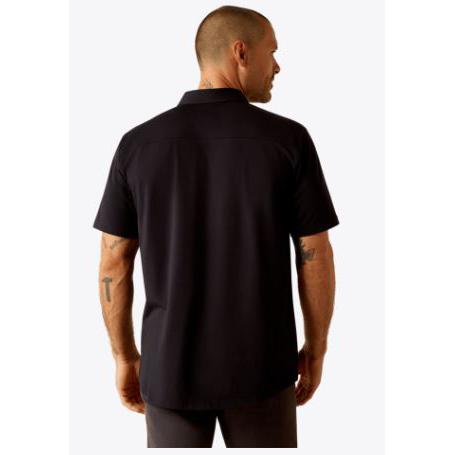 Ariat Men's Short Sleeve Retro Button Down Shirt- Black