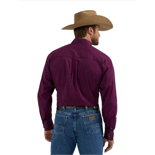 Wrangler  Men's Long Sleeve Shirt- Eggplant