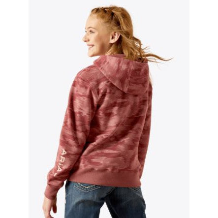Ariat Girl's Long Sleeve Ariat 2.0 Hoodie- Mauve Blur Print