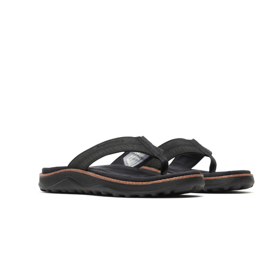 Merrell Men's Cove Leather Flip Sandal- Black