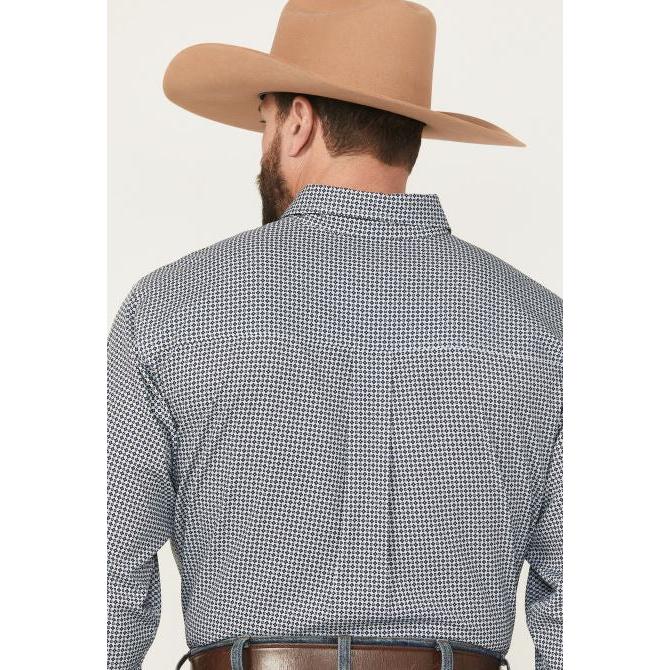 Cinch Men's Long Sleeve Arenaflex  Button Down Performance Shirt- Light Blue