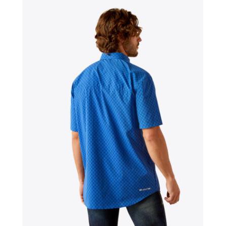 Ariat Men's Short Sleeve 360 Airflow Classic Fit Shirt- Olympian Blue