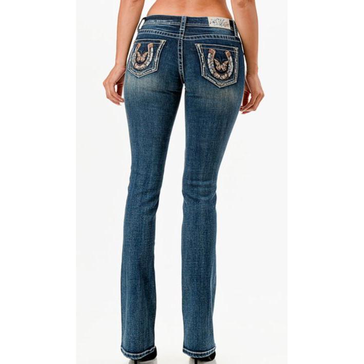 Grace in LA Women's Horseshoe Western Jeans