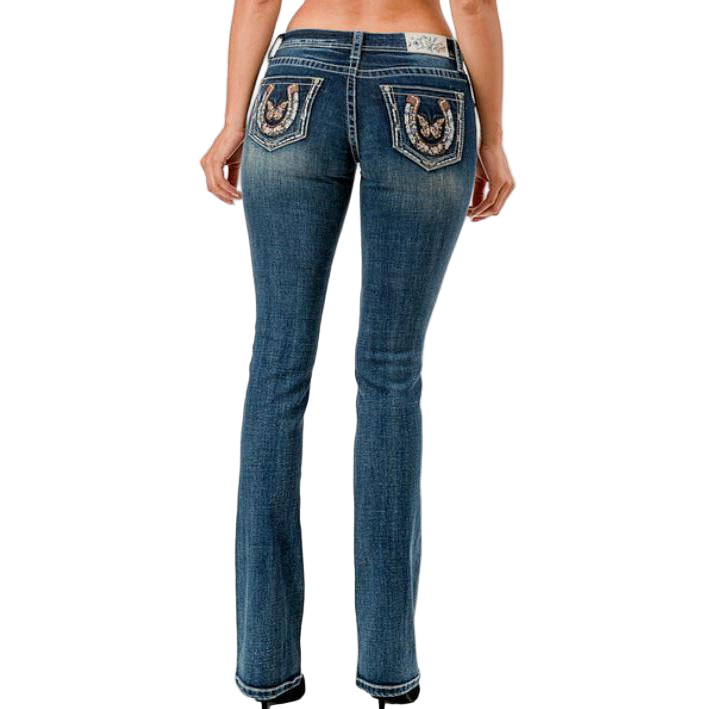 Grace in LA Women's Horseshoe Western Jeans