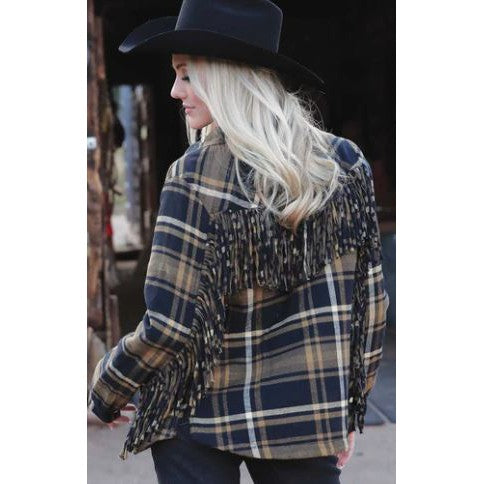 Cinch Women's Long Sleeve Plaid Shirt Jacket - Black