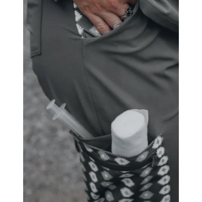 Spurrin' Scrubs Aztec Jogger Pants- Grey