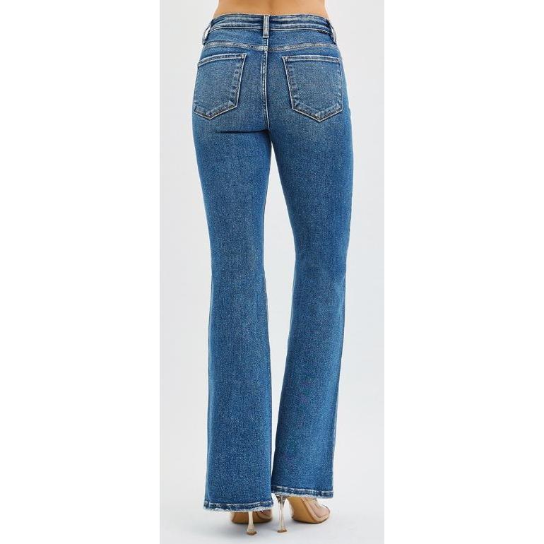 Risen Women's High Rise Flare Jean- Dark Wash