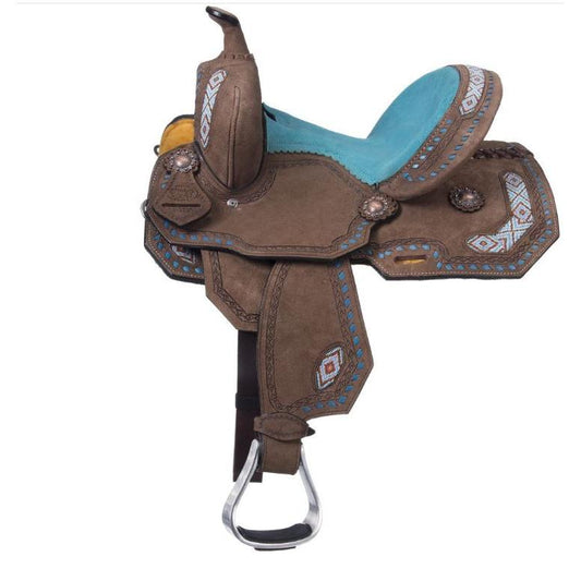 Silver Royal Youth 12" Sonora Buckstitch Barrel Saddle